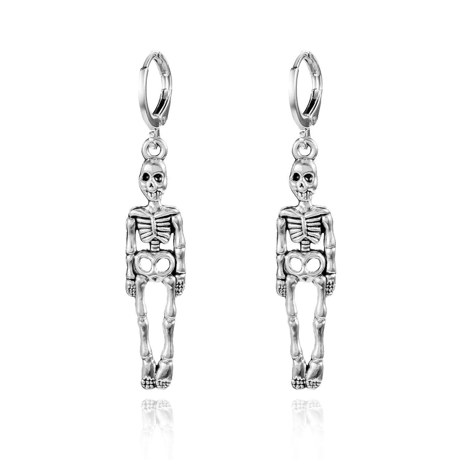 Creative long skull fringe earrings for women in gothic style with pumpkin skull pendant on alloy chain