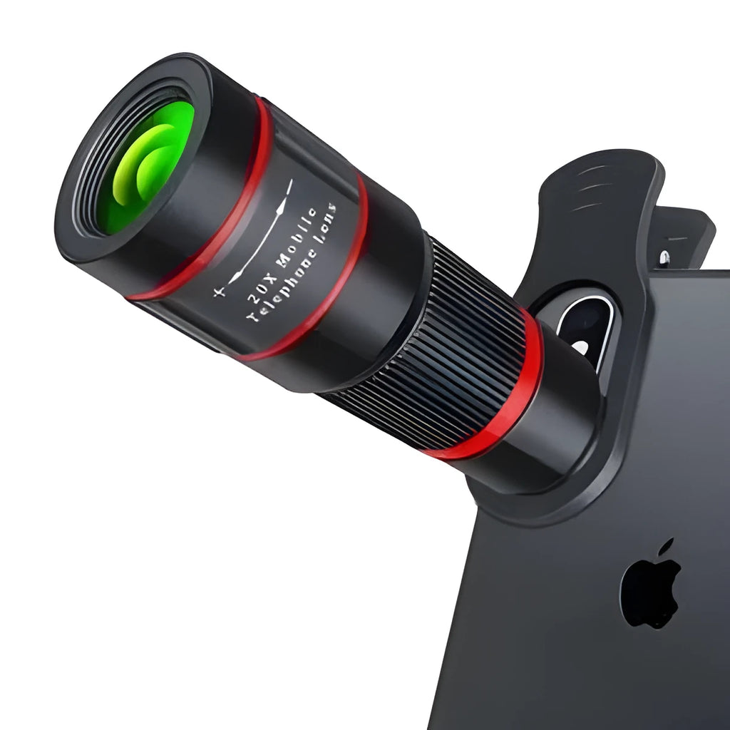 20x magnification mobile phone telescope with universal clip attachment for smartphones
