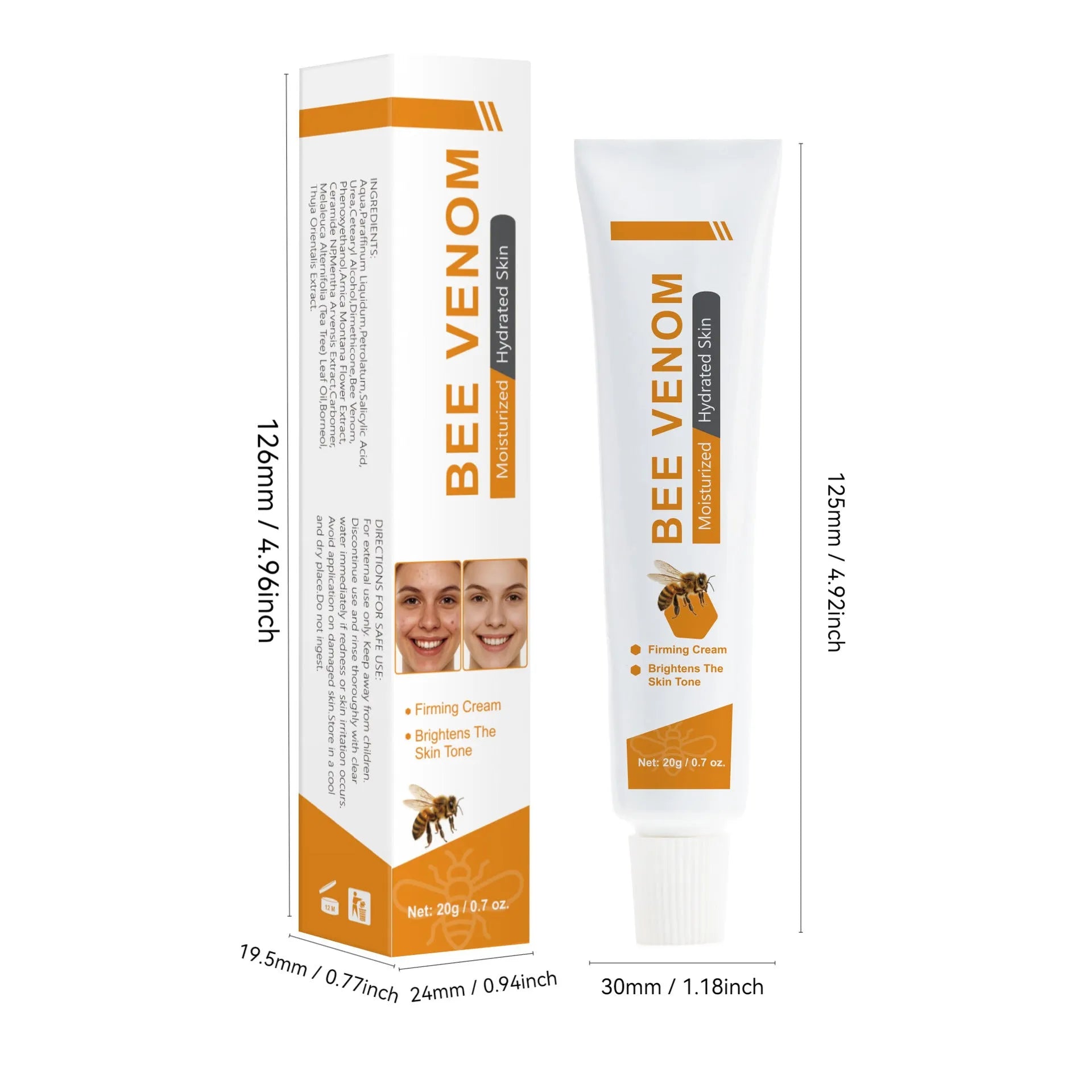 Universal Beauty Bee Facial Cream 20g jar with royal jelly for skincare.