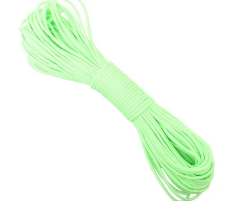 Luminous 9-core paracord rope glow in the dark camping outdoor safety 7.5m 5mm 550lb blue