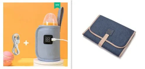 Portable cloth bottle warmer sleeve with silicone alloy heating wire for kids, camouflage pattern, 55-75mm inner diameter