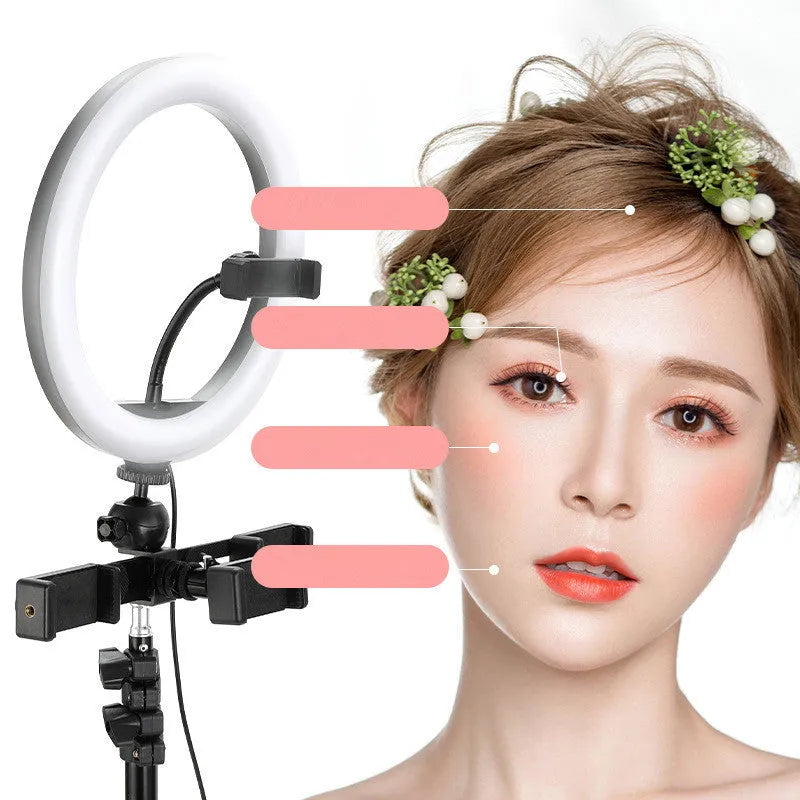 10-inch ring selfie light on a 19cm metal bracket for smartphone photography