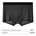 Seamless men's Ice Silk boxer briefs in white, shown flat to display the traceless construction.