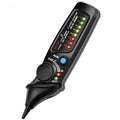 Smart sensor electrical test pencil with a long insulated round tip and LED indicator light.