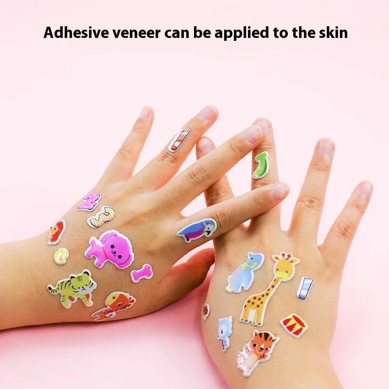 Children's 3D cartoon bubble stickers reward set with mixed men's and women's designs on sheets