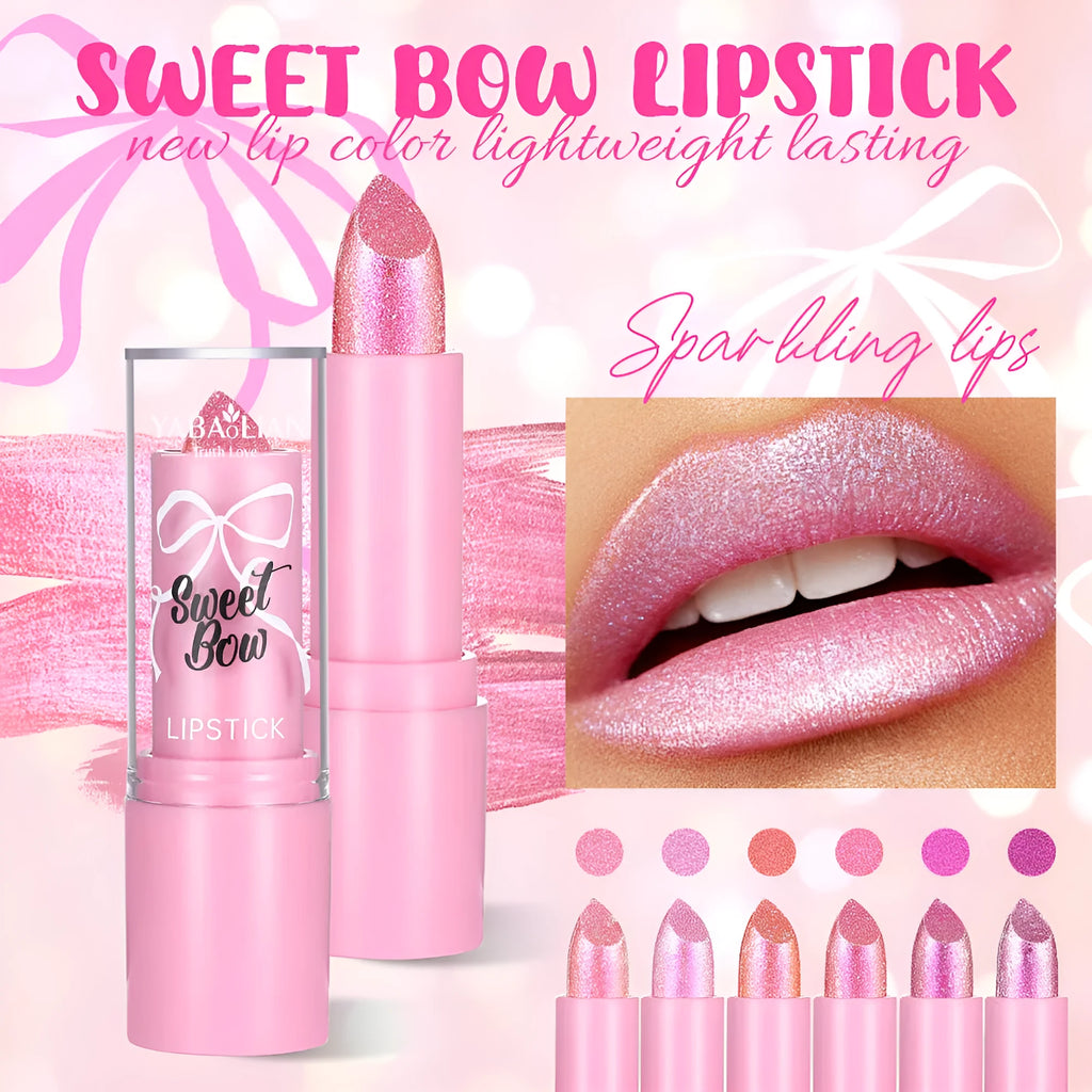 XINGX Diamond Lipstick in Sweetheart Bow design showing six colour shade options