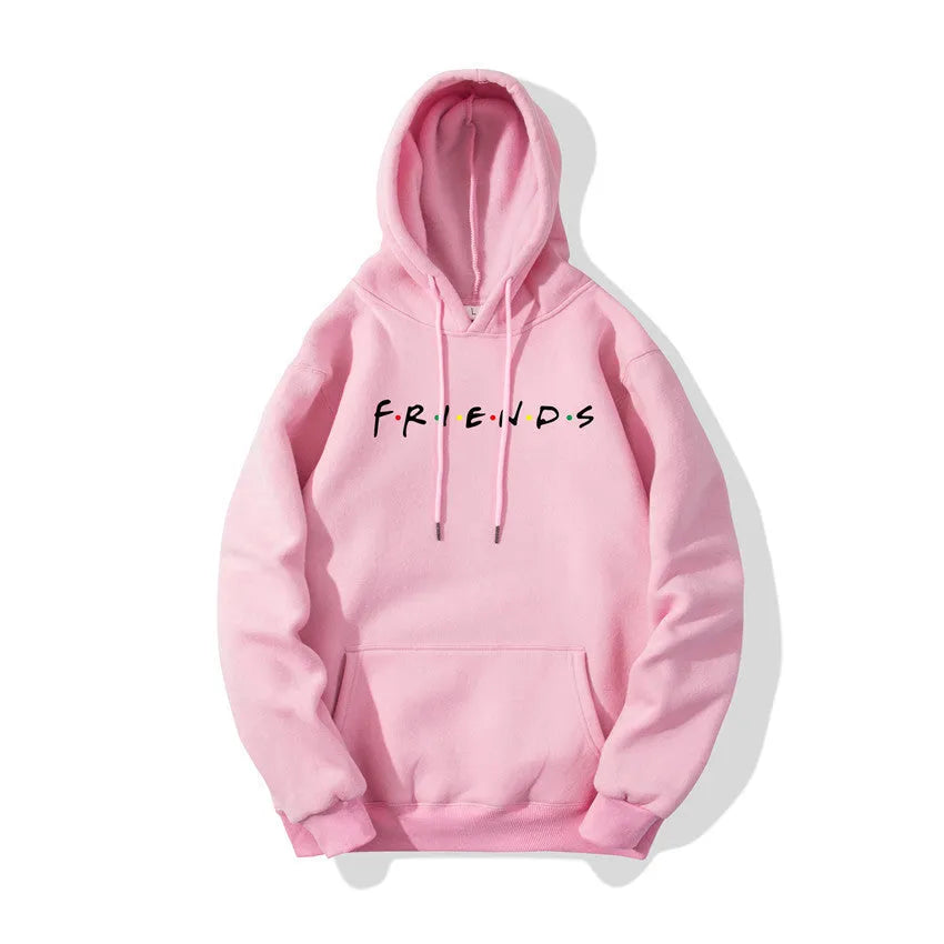 Letter printed plush hoodie in black available in sizes S to 3XL