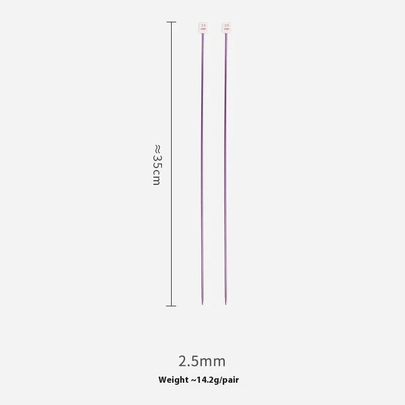 Lengthened crochet hook set showing multiple sizes from 2.0mm to 10.0mm, each with a protective cap.