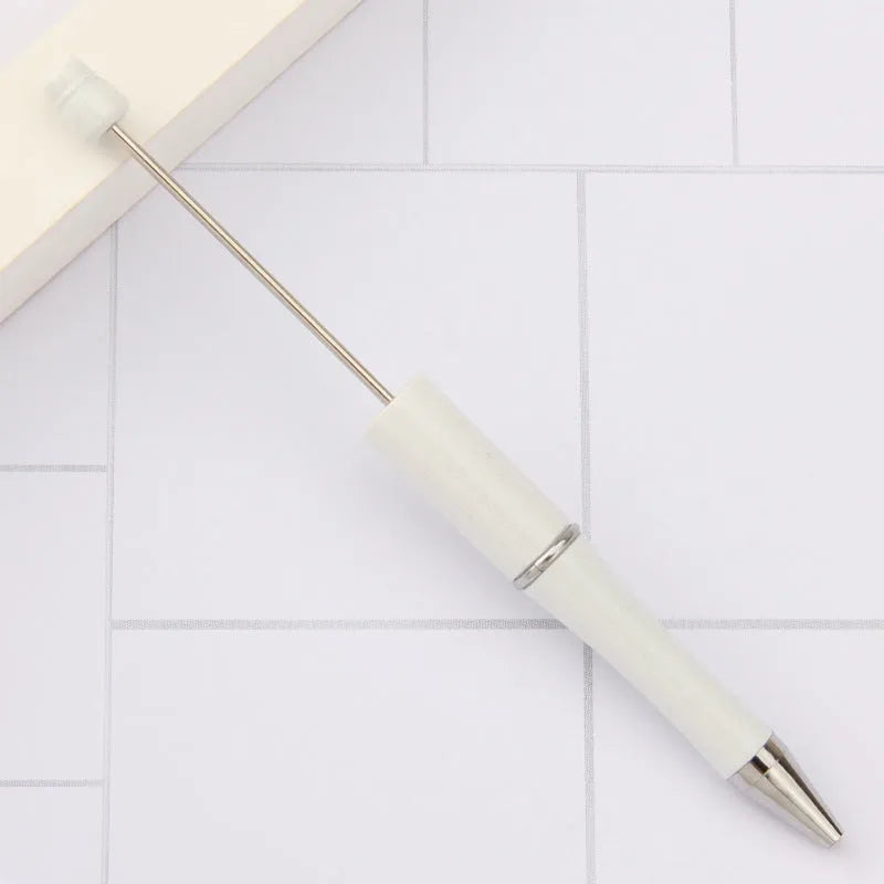 Creative plastic beaded ballpoint pen with spinning chain in multiple colour options