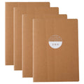B5 soft cover grid notebook set with retro style, 2 pack or 4 pack available.