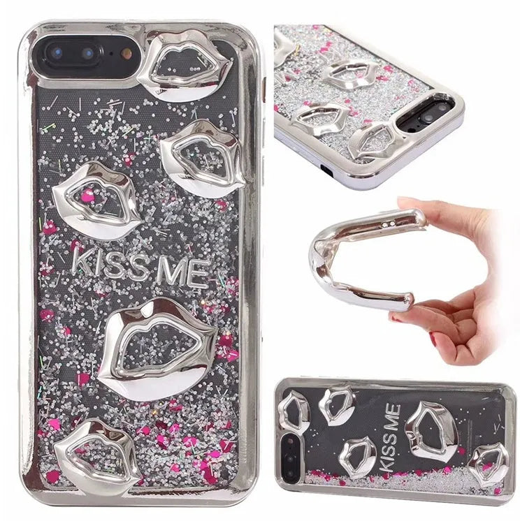 Huawei phone back cover with raised three-dimensional lips pattern in various colours for P20 and P30 series models