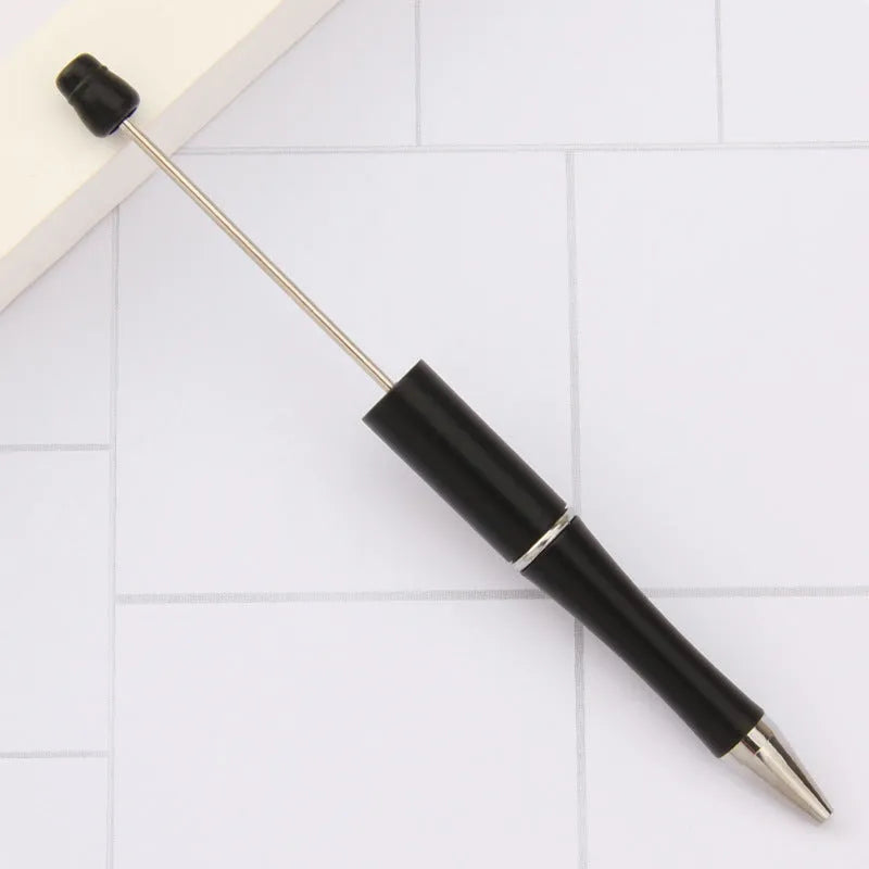Creative plastic beaded ballpoint pen with spinning chain in multiple colour options