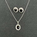 Women's sunflower zircon necklace and earrings set in electroplated alloy jewellery