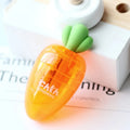 Cartoon carrot pencil sharpener with plastic shell, 7cm full length, 4cm blade, YZ1577 carrot colour