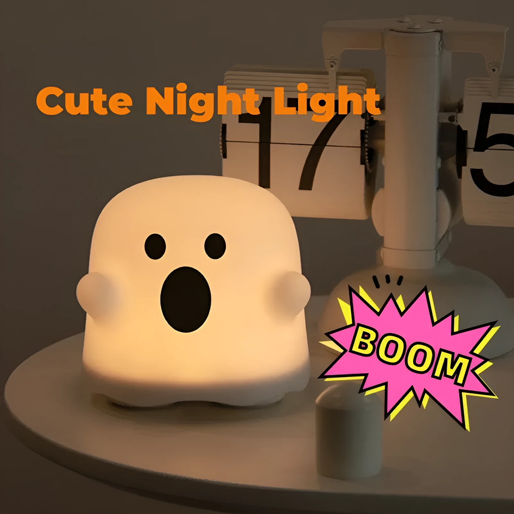 Soft silicone USB rechargeable night light with touch sensor base