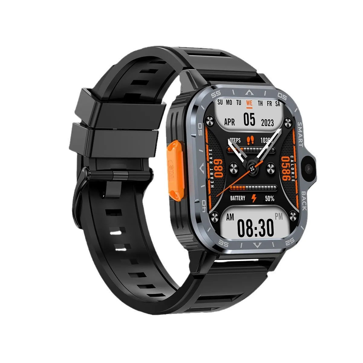 Black or Silver student smart watch with touch screen, showing Bluetooth calling and heart rate monitoring functions.