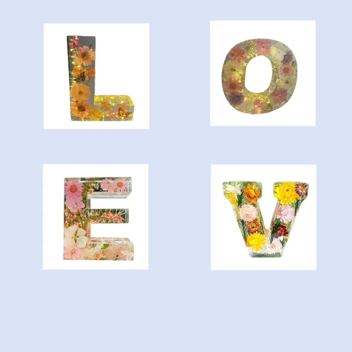 Transparent resin night light ornament with custom letter design 15cm square modern simplicity