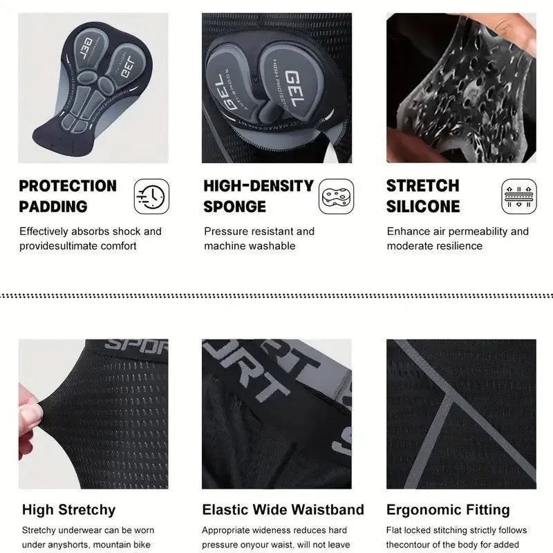 Gray breathable nylon cycling underpants liner shorts for road bike men in multiple sizes S M L XL XXL