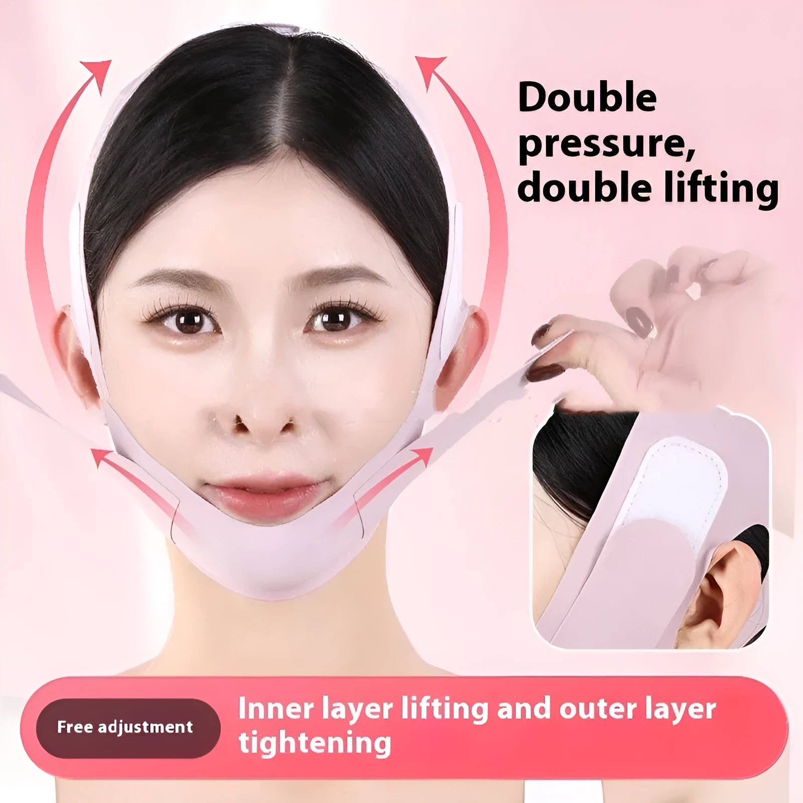 Purple and green V face shaping mask for facial lifting and tightening