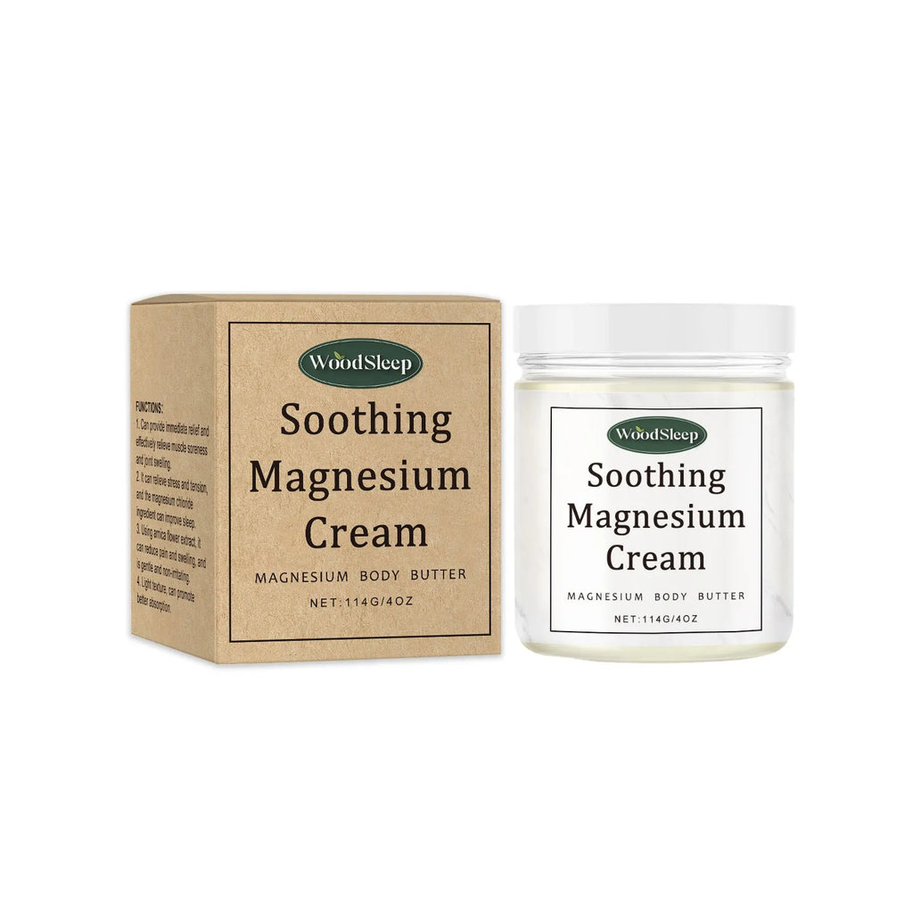 114g magnesium cream tub for body care after exercise with glycerin and mineral oil formulation