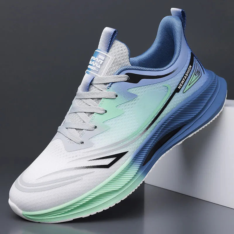 Men's solid colour casual shoe with a woven mesh upper and a low rubber sole.
