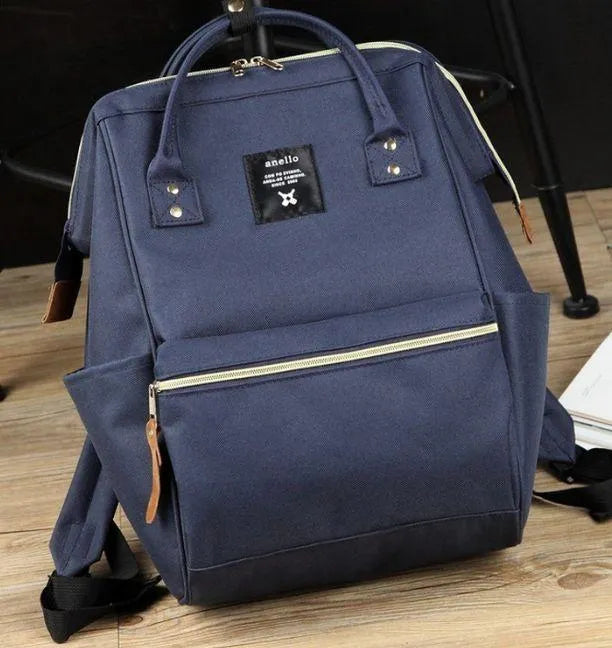 Women backpack 39cm Japanese style school bag travel tote with zipper and side pockets in multiple colours