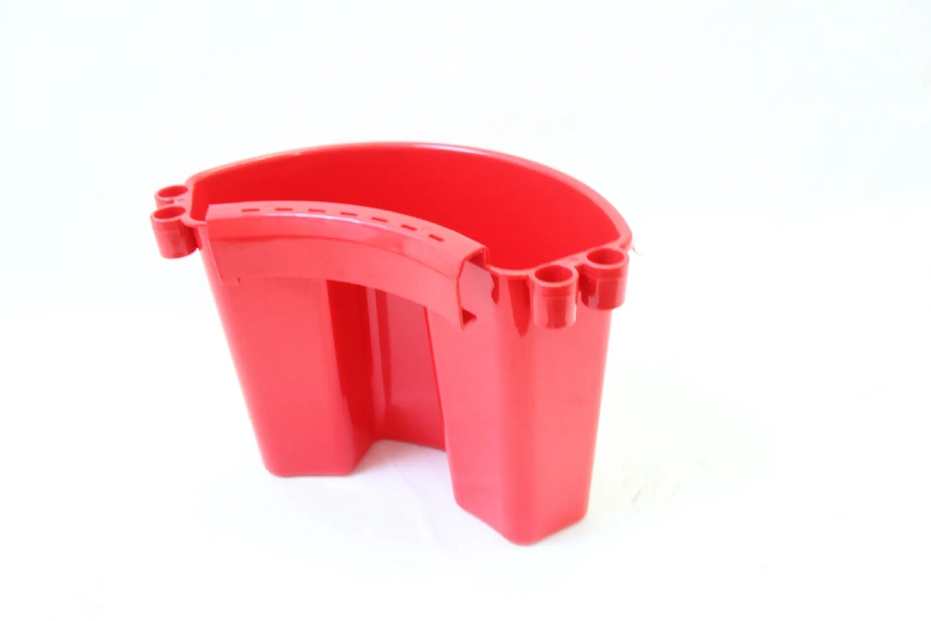 Coloured car wash bucket with a white grit guard insert inside for separating dirt.