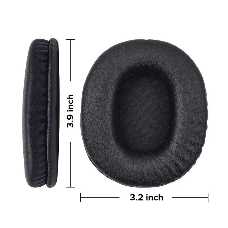 Black soft PU leather replacement earmuff covers for Sony 1R headphones.