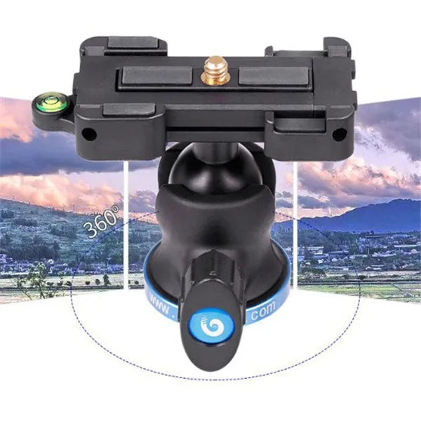 Black desktop mobile phone tripod stand with aluminium alloy legs and a plastic lazy bracket holder.