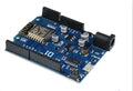 ESP-8266EX WIFI development board with black PCB and multiple connection pins