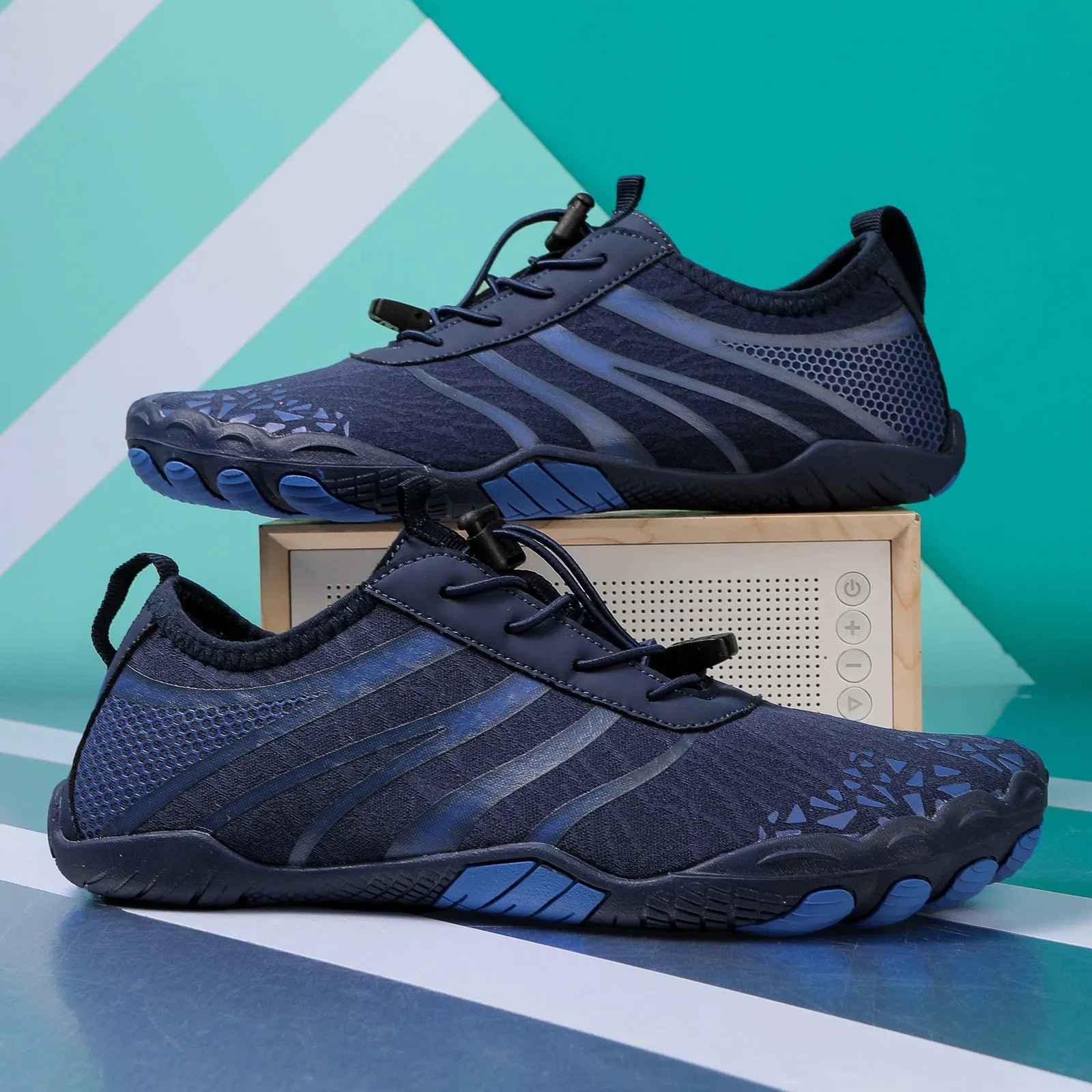 A826 model Lycra stretch fabric beach running shoes for upstream sports, shown in available colours.