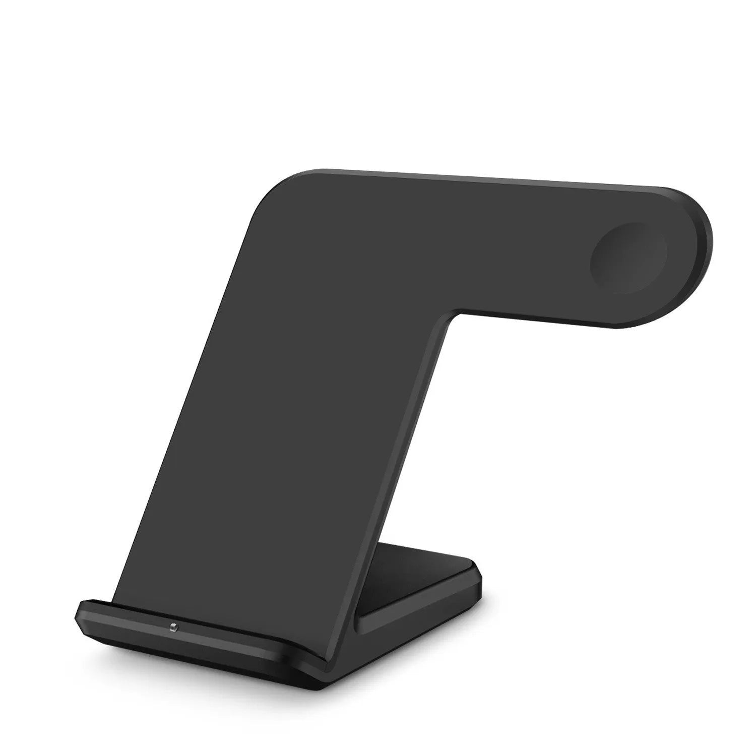 Black or white mobile phone wireless charger with silicone surface and Type-C cable