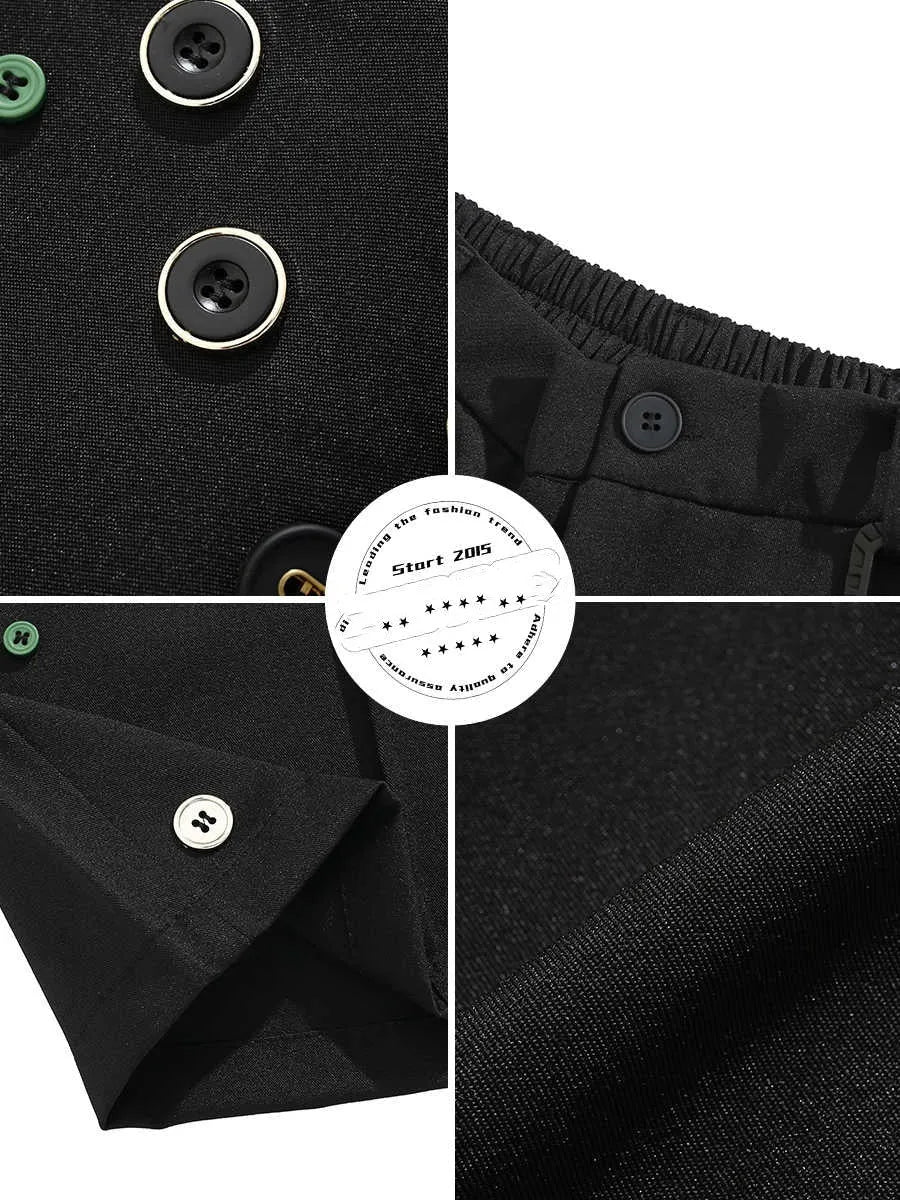 Black men's casual shorts with a semi-elastic waistband and zip fly, shown with a loose, straight-leg fit.
