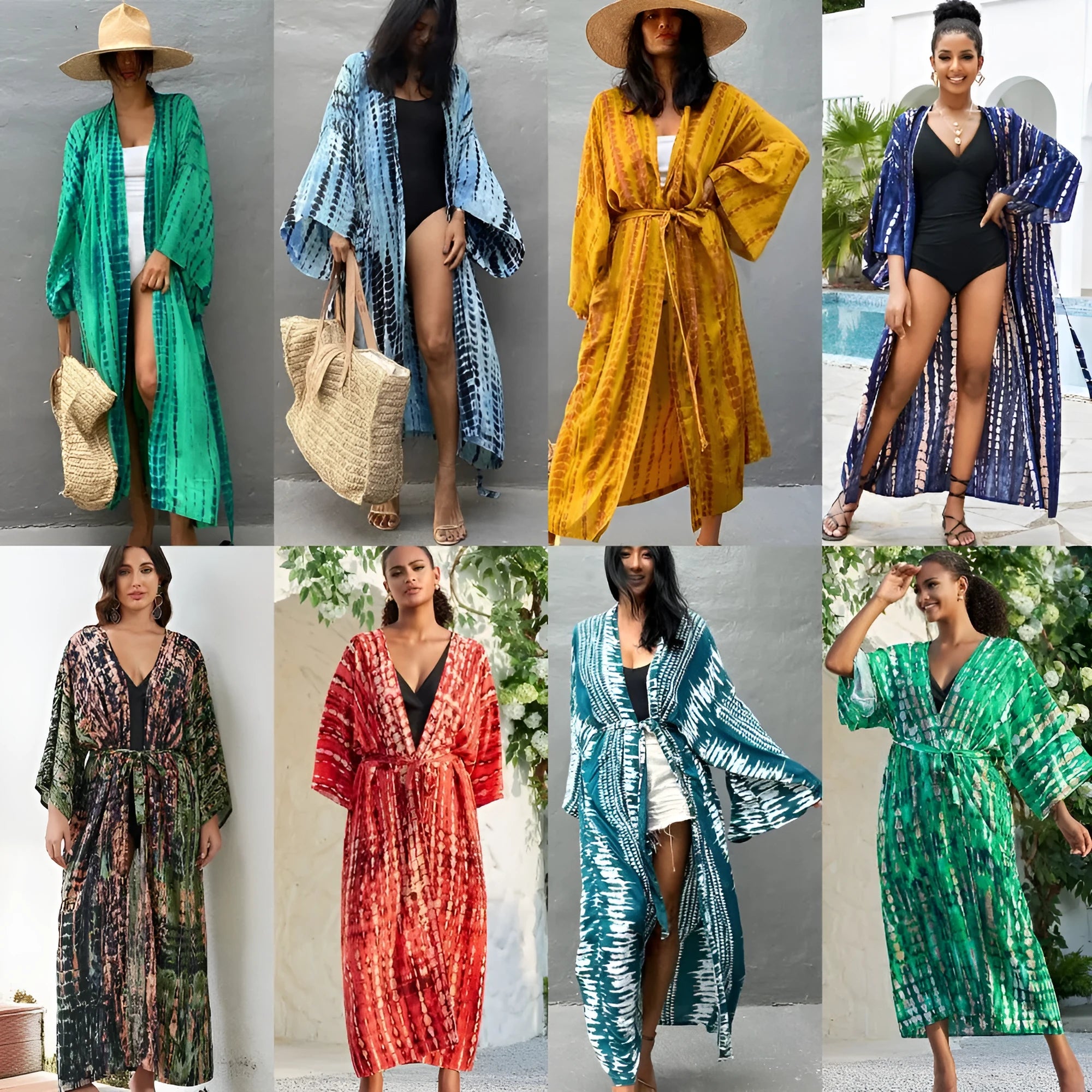 Printed loose-fit cotton beach cover-up shirt for sun protection over swimwear