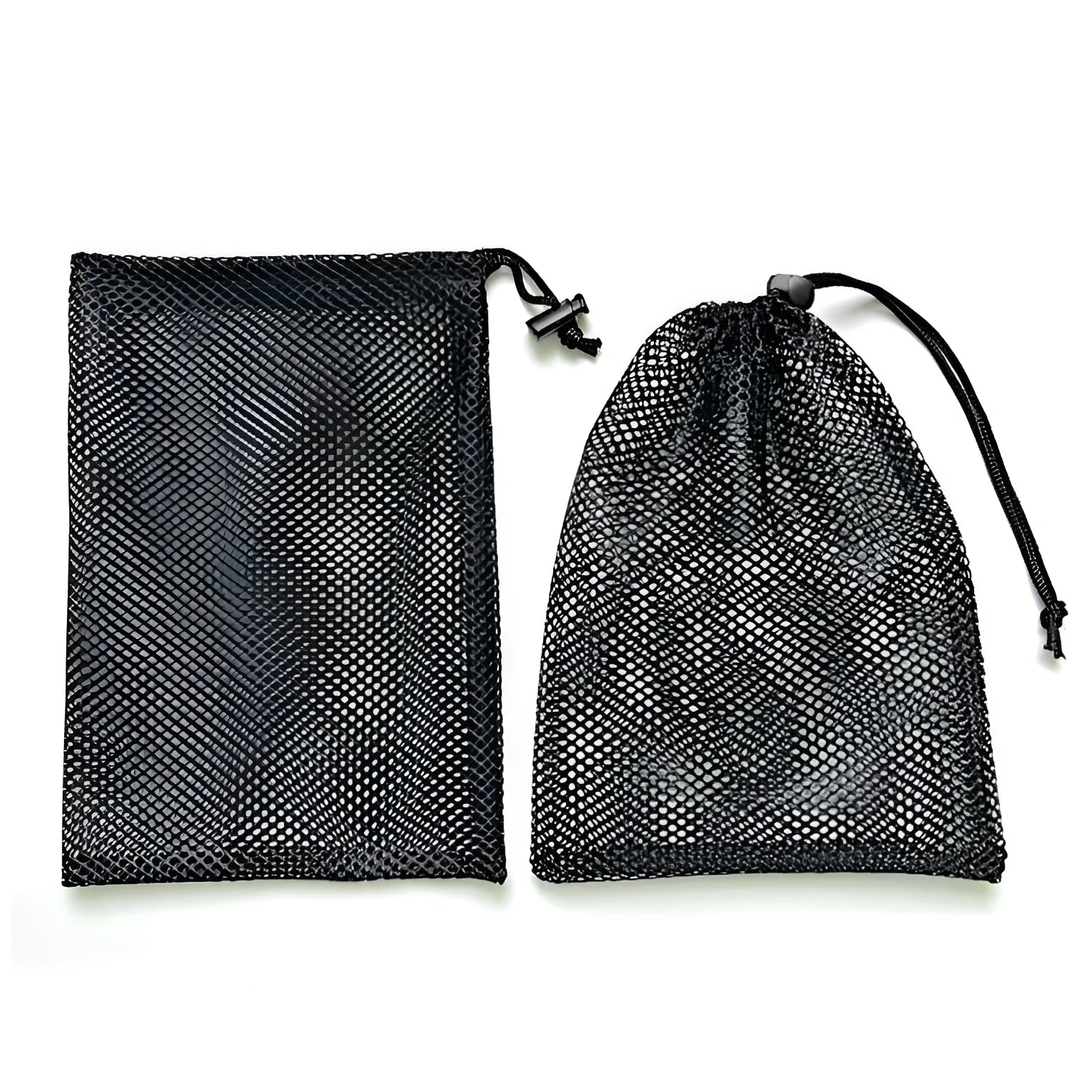 Black drawstring mesh storage bag for children's water balloons.