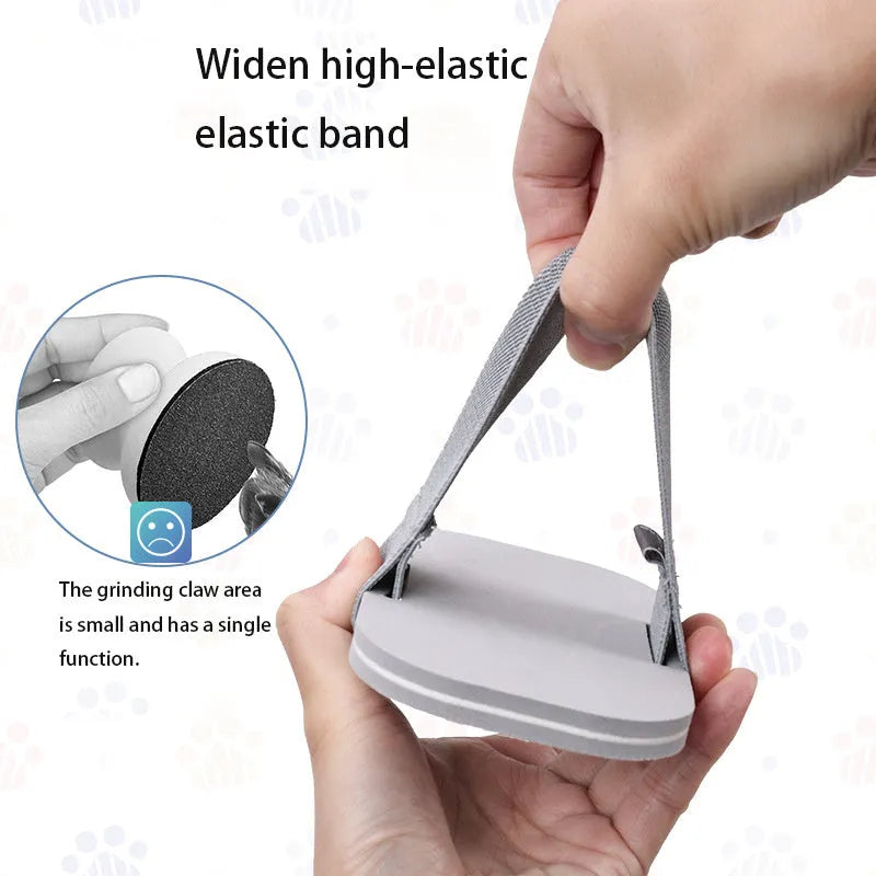 Grey detachable pet nail file grinder with four grooming boards and a soft EVA foam base.