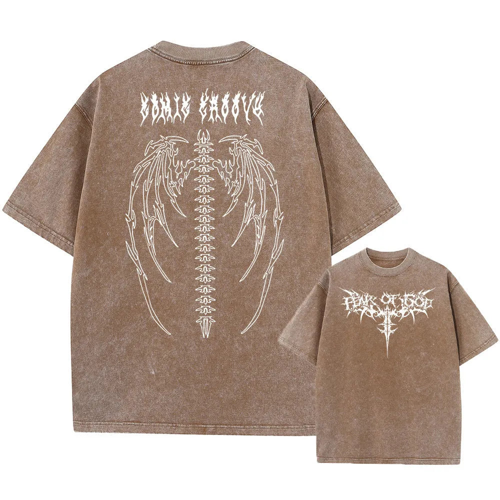 Men's oversized loose fit cotton t-shirt with drop-shoulder short sleeves in a solid colour.