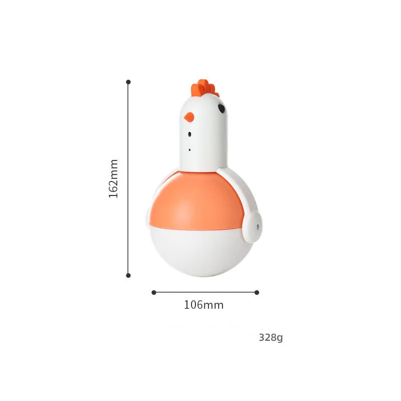 Green or orange chicken-shaped electric cat toy with automatic motion and laser light.