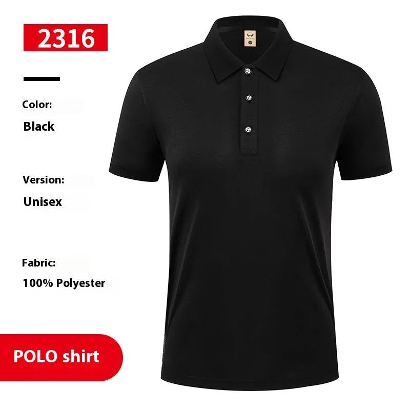 Ice silk polo shirt short sleeve with advertising space in multiple colour options