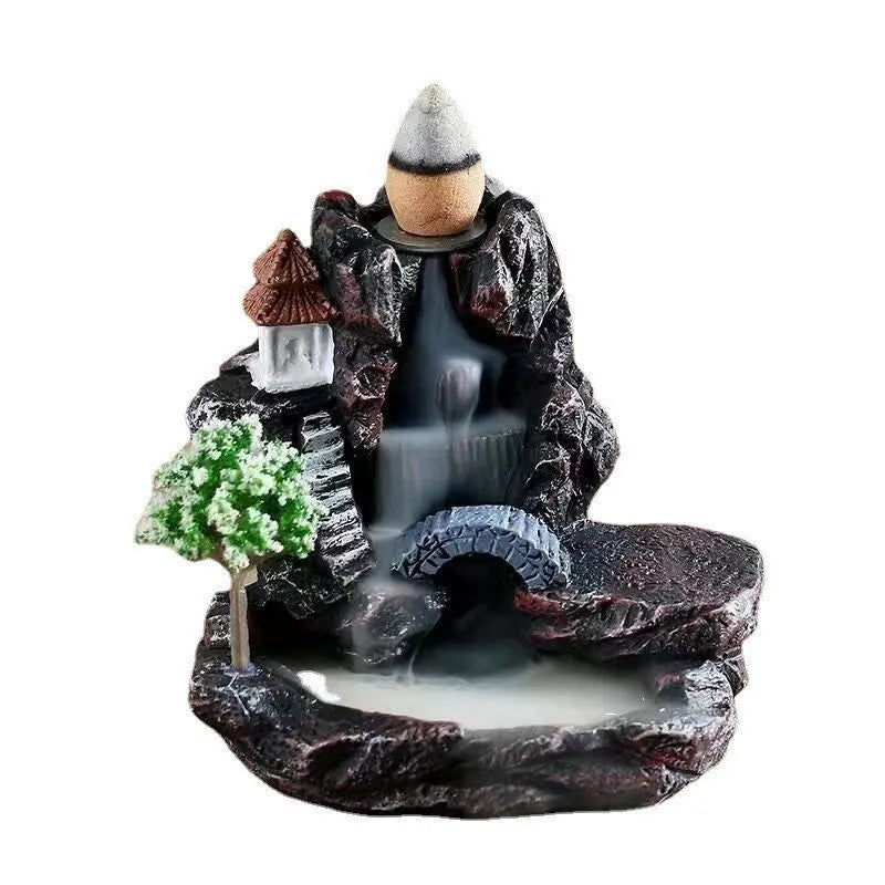 Ceramic backflow incense burner in a modern simple style, shown in one of four colour variations.