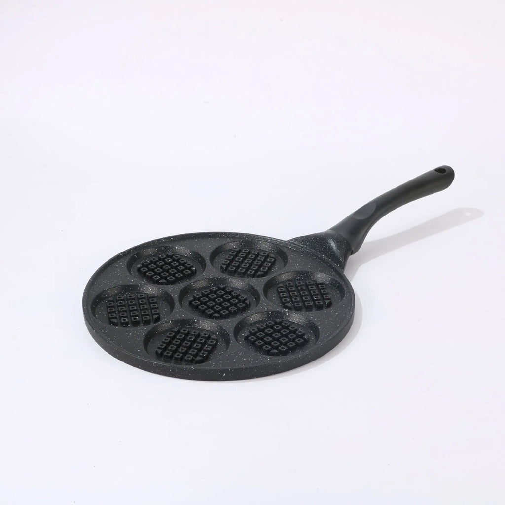 Aluminium alloy non-stick barbecue plate with seven hole griddle design for gas type household grilling