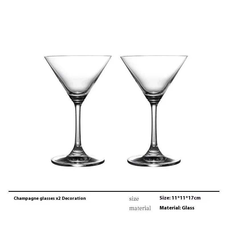 Glass wine accessory set with ice bucket, plates, whisky bottles and stainless steel ornaments in modern simple style
