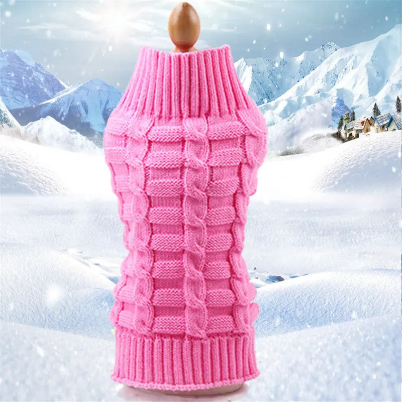 Cashmere twisted rope pattern pet sweater for dogs in wool material showing colour options