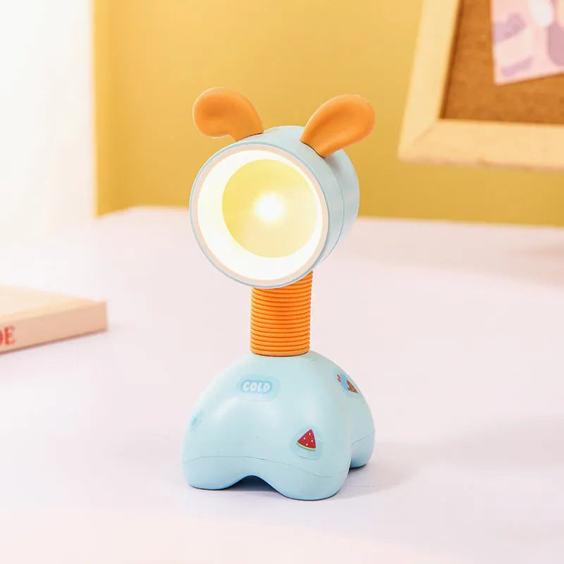 DIY cartoon character small night lamp with adjustable magnetic head in bear design on desk