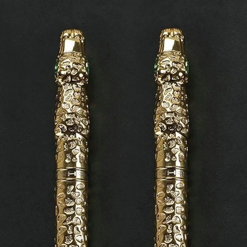 Metal embossed business pen in ancient silver or gold colour options.