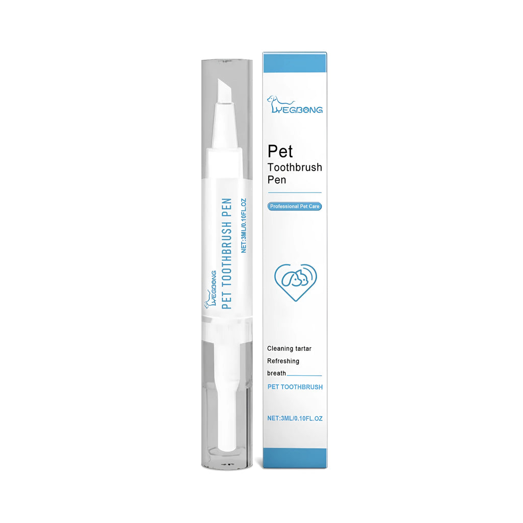 Pet teeth cleaning brush with 12.5cm dental applicator and integrated brush head