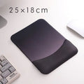 Square silica gel wrister mouse pad showing wrist strap support and anti-slip base