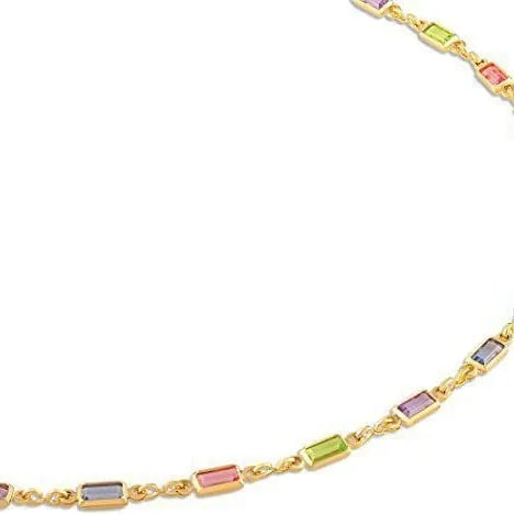 Geometric ladies alloy necklace with a random colour glaze centrepiece on a matching chain