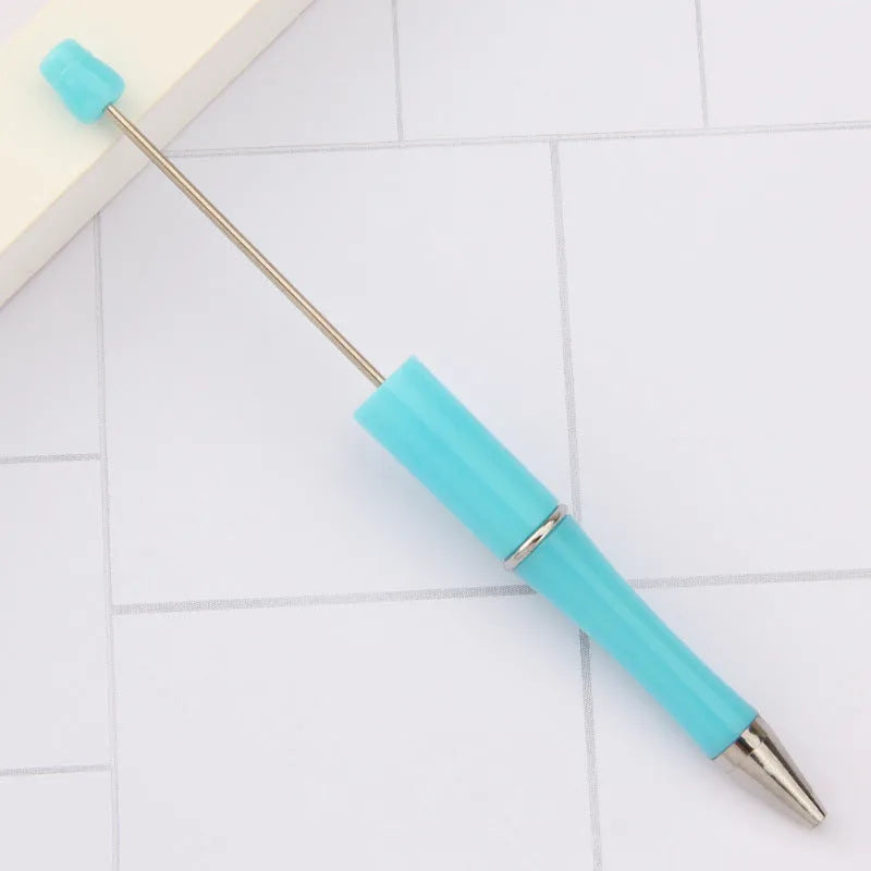Creative plastic beaded ballpoint pen with spinning chain in multiple colour options