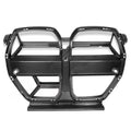 Dry carbon fibre front grille with 3K weave for BMW M3 M4 G80 G82 models in black.